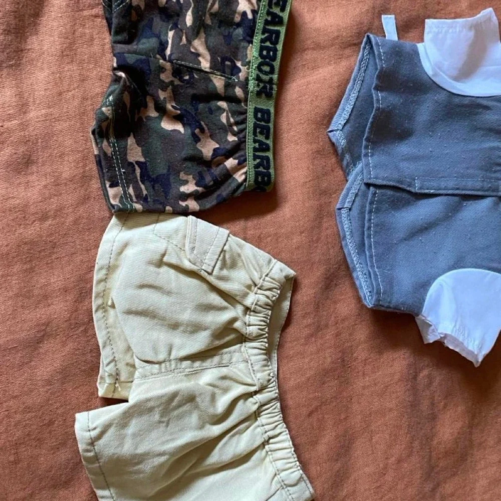 Build-A-Bear Stuffed Animal Clothes - Vest, Bowtie, Shorts, Camo Pants